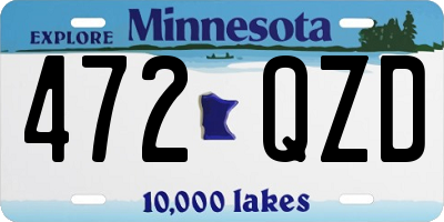 MN license plate 472QZD