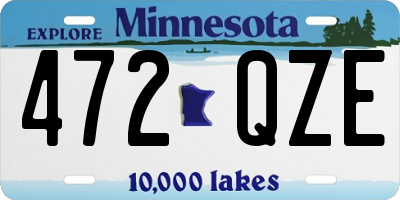 MN license plate 472QZE