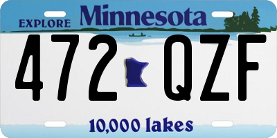 MN license plate 472QZF