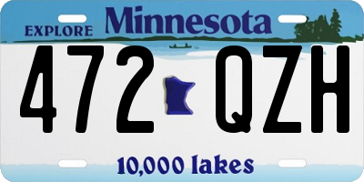 MN license plate 472QZH
