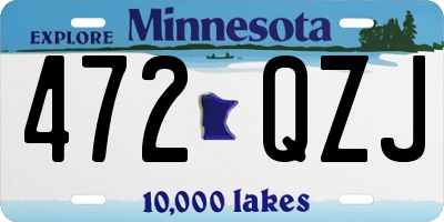 MN license plate 472QZJ