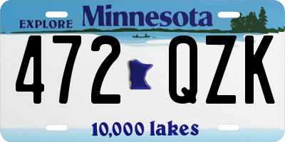 MN license plate 472QZK