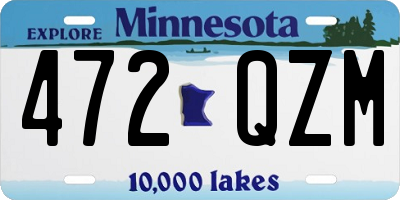 MN license plate 472QZM
