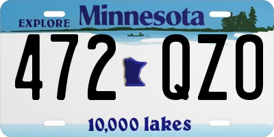 MN license plate 472QZO