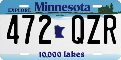 MN license plate 472QZR