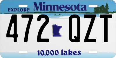 MN license plate 472QZT
