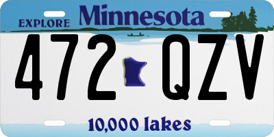 MN license plate 472QZV