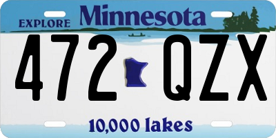 MN license plate 472QZX
