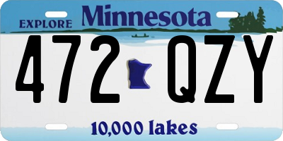MN license plate 472QZY
