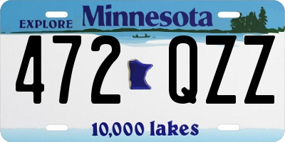 MN license plate 472QZZ
