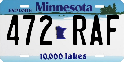 MN license plate 472RAF