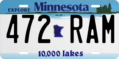 MN license plate 472RAM