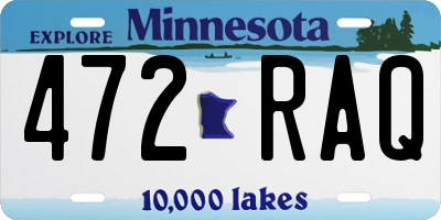 MN license plate 472RAQ