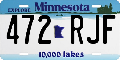 MN license plate 472RJF