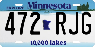 MN license plate 472RJG