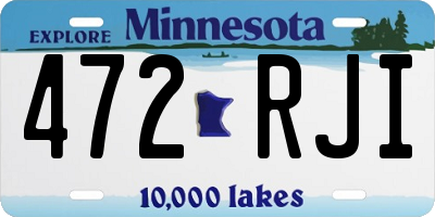 MN license plate 472RJI