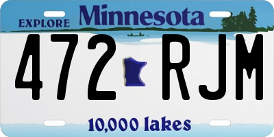 MN license plate 472RJM