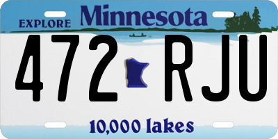 MN license plate 472RJU