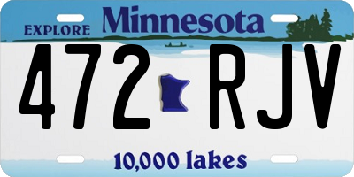 MN license plate 472RJV