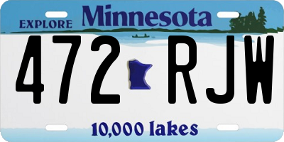 MN license plate 472RJW