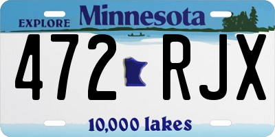 MN license plate 472RJX