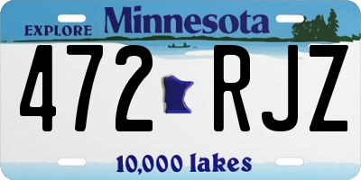 MN license plate 472RJZ