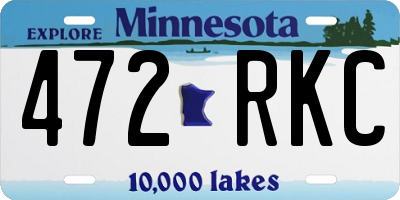 MN license plate 472RKC