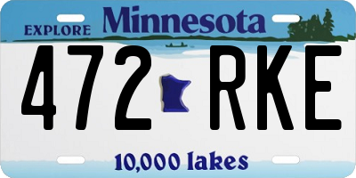 MN license plate 472RKE