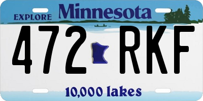 MN license plate 472RKF