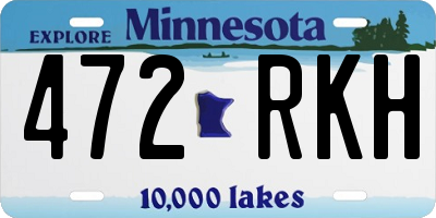 MN license plate 472RKH