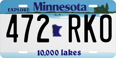 MN license plate 472RKO