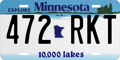 MN license plate 472RKT