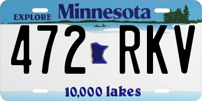 MN license plate 472RKV