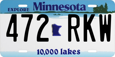 MN license plate 472RKW