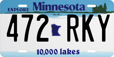 MN license plate 472RKY