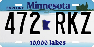 MN license plate 472RKZ