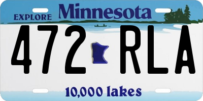 MN license plate 472RLA
