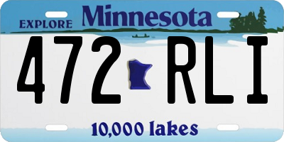 MN license plate 472RLI