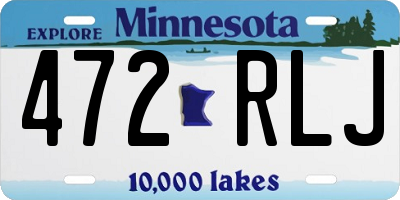 MN license plate 472RLJ