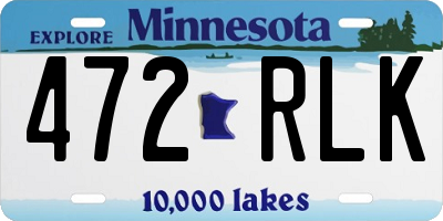 MN license plate 472RLK
