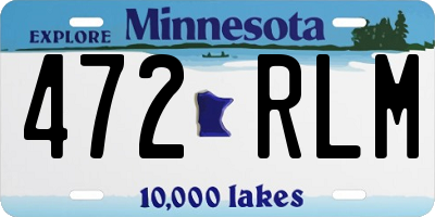 MN license plate 472RLM