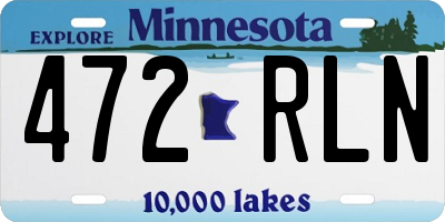 MN license plate 472RLN