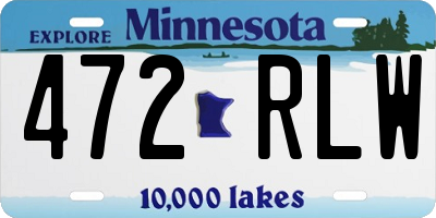 MN license plate 472RLW
