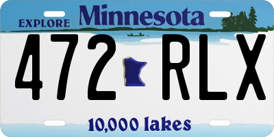 MN license plate 472RLX