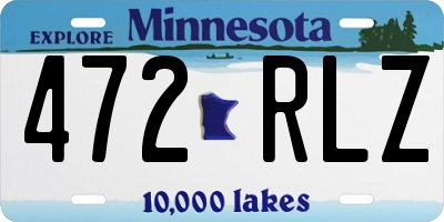 MN license plate 472RLZ