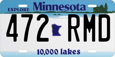 MN license plate 472RMD