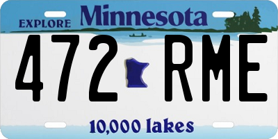 MN license plate 472RME