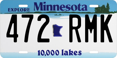 MN license plate 472RMK