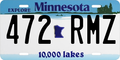 MN license plate 472RMZ