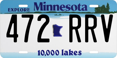 MN license plate 472RRV